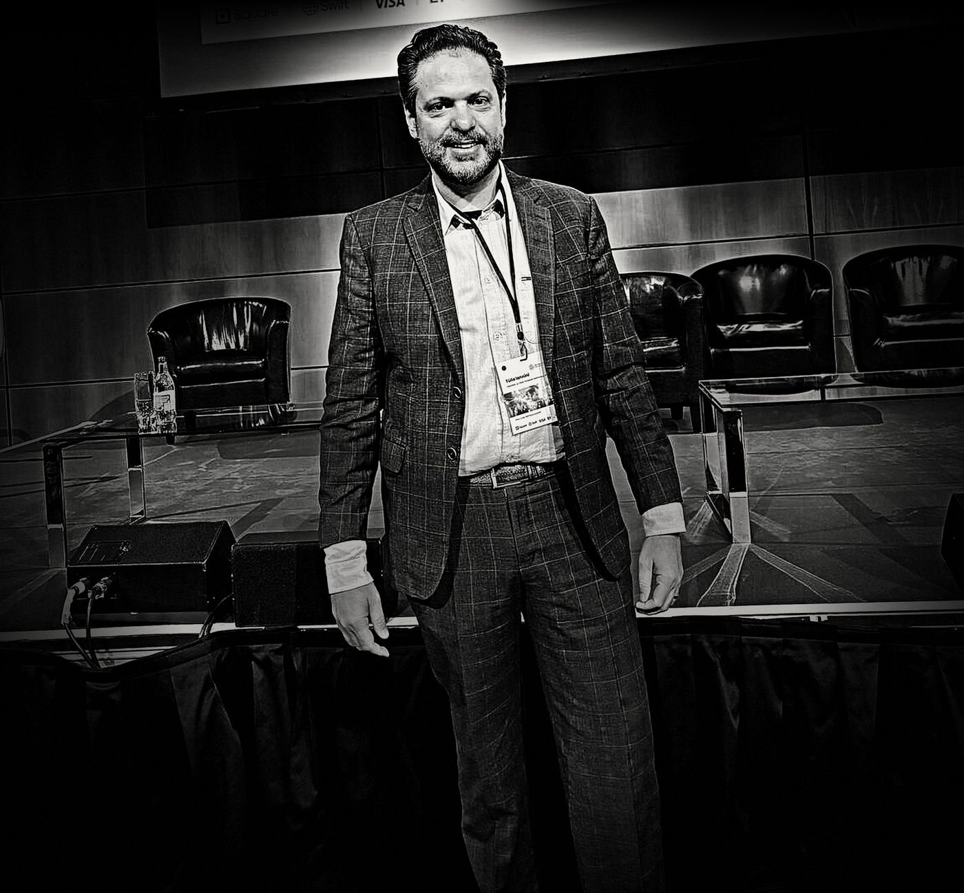 Túlio Iannini no palco da National Payments Conference, em Dublin